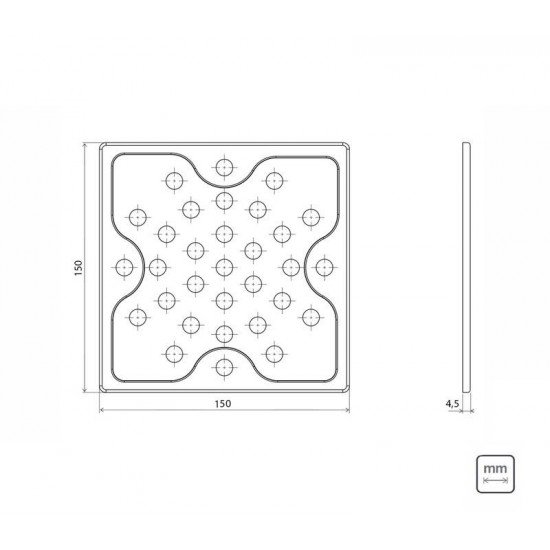 RALO QUADRADO ACO INOX304 150X150MM TRAMONTINA