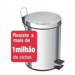 LIXEIRA INOX COM PEDAL TRAMONTINA COM ACABAMENTO POLIDO E BALDE INTERNO REMOVIVEL 3L BRASIL