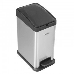 LIXEIRA RETANGULAR PEDAL TRAMONTINA EM ACO INOX ACABAMENTO SCOTCH BRITE BALDE INTERNO REMOVIVEL 15L