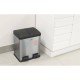 LIXEIRA RETANGULAR PEDAL TRAMONTINA DUPLA ACO INOX ACABAMENTO SCOTCH BRITE E BALDE INTERNO REMOVIVEL