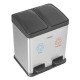 LIXEIRA RETANGULAR PEDAL TRAMONTINA DUPLA ACO INOX ACABAMENTO SCOTCH BRITE E BALDE INTERNO REMOVIVEL