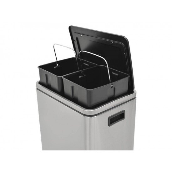 LIXEIRA INOX PEDAL QUAD PLUS 2X15L TRAMONTINA