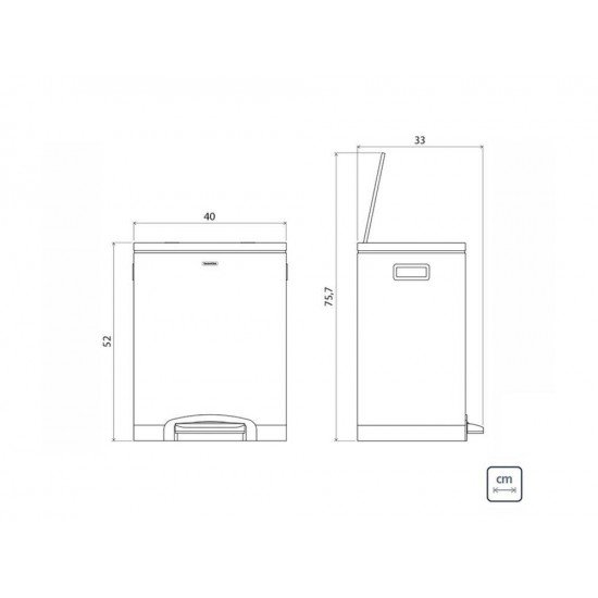 LIXEIRA INOX PEDAL QUAD PLUS 2X15L TRAMONTINA