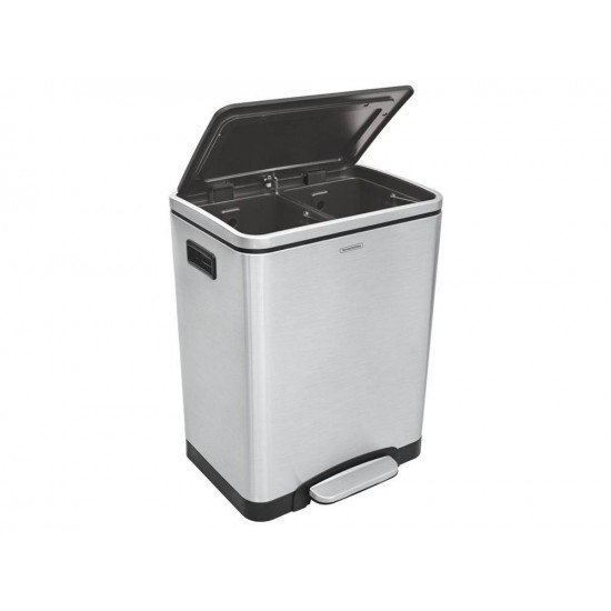 LIXEIRA INOX PEDAL QUAD PLUS 2X15L TRAMONTINA