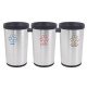 CONJUNTO DE LIXEIRAS COLETA SELETIVA TRAMONTINA EM ACO INOX SCOTCH BRITE 3X50L KONIKA SELETA