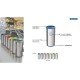 LIXEIRA INOX TRAMONTINA COM ACABAMENTO POLIDO, ARO E BASE AZUL EM POLIPROPILENO 40L