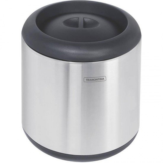 LIXEIRA INOX TRAMONTINA COM ACABAMENTO SCOTCH BRITE E TAMPA INTELIGENTE EM POLIPROPILENO 7 L