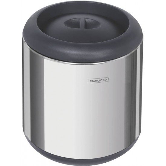LIXEIRA INOX CAPSULA CTAMPA 7 L C ACABAMENTO POLIDO E TAMPA INTELIGENTE EM POLIPROPILENO TRAMONTINA