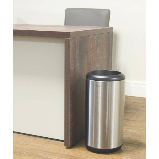 LIXEIRA INOX TRAMONTINA COM ACABAMENTO SCOTCH BRITE ARO E BASE EM POLIPROPILENO 23L