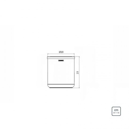 LIXEIRA INOX TRAMONTINA COM TAMPA BASCULANTE ACABAMENTO POLIDO E BASE EM POLIPROPILENO 7L