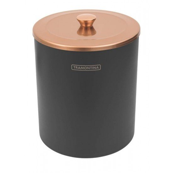 LIXEIRA UTIL ROSE MIX COM BALDE DE PLASTICO PRETO 5L TRAMONTINA