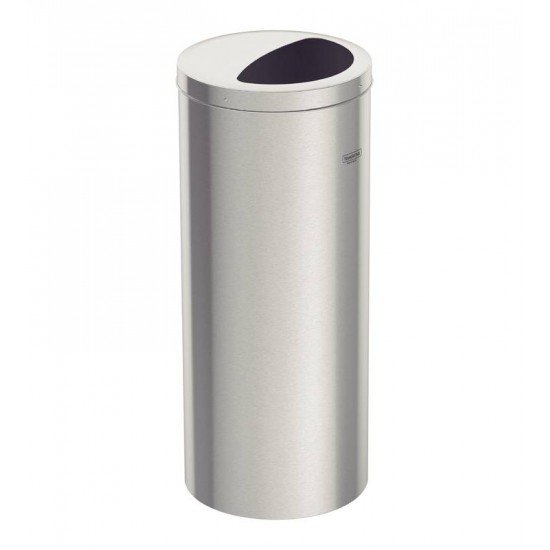 LIXEIRA EM AÇO INOX TRAMONTINA UDINE 30 L COM TAMPA MEIA LUA E ACABAMENTO SCOTCH BRITE