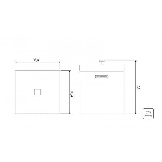 LIXEIRA TRAMONTINA LUZ 4,5 L EM AÇO INOX COM ACABAMENTO SCOTCH BRITE E REVESTIMENTO GOLD A BASE DE VERNIZ