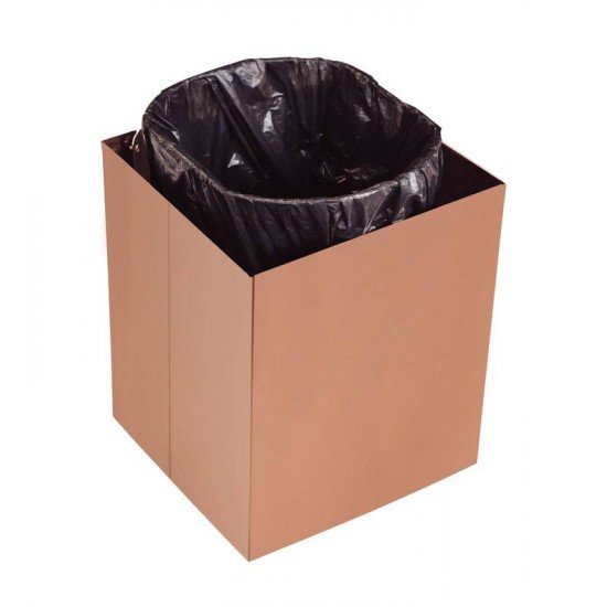 LIXEIRA TRAMONTINA LUZ EM INOX COM ACABAMENTO SCOTCH BRITE E REVESTIMENTO ROSE GOLD A BASE DE VERNIZ COM 4,5 L