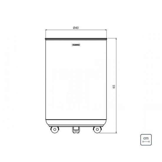 LIXEIRA INOX TRAMONTINA COM ACABAMENTO SCOTCH BRITE RODIZIO E TAMPA EM MDF 65L