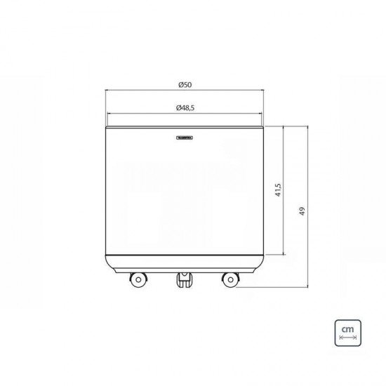 CACHEPO TRAMONTINA EM ACO INOX COM ACABAMENTO POLIDO E RODIZIO 77KG