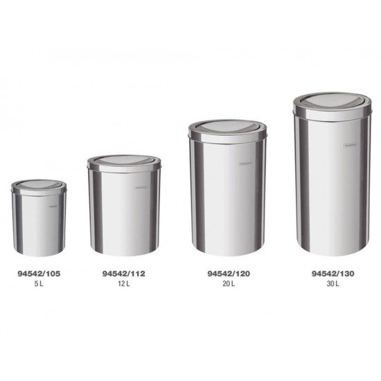 LIXEIRA INOX TRAMONTINA COM ACABAMENTO POLIDO E TAMPA BASCULANTE 5L