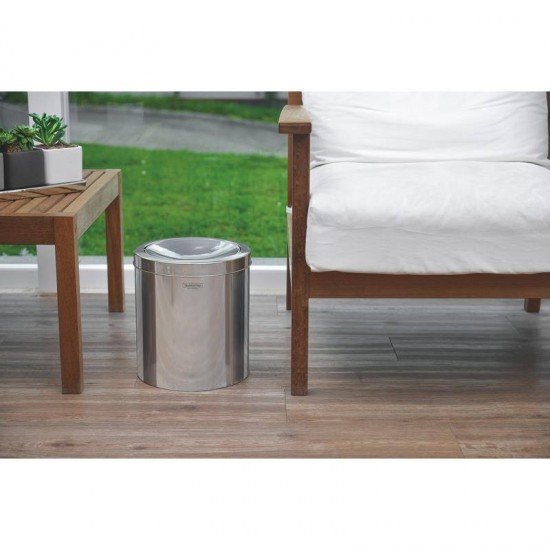LIXEIRA INOX TRAMONTINA COM ACABAMENTO POLIDO E TAMPA BASCULANTE 5L