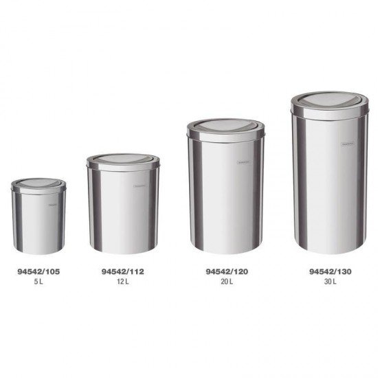 LIXEIRA INOX TRAMONTINA COM ACABAMENTO POLIDO E TAMPA BASCULANTE 5L