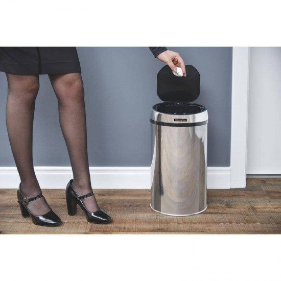 LIXEIRA INOX TRAMONTINA AUTOMATICA COM SENSOR E ACABAMENTO POLIDO 12L