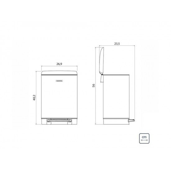 LIXEIRA INOX COM PEDAL D SLIM 12L TRAMONTINA