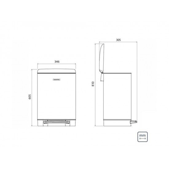 LIXEIRA DE PEDAL INOX D SLIM 30L TRAMONTINA