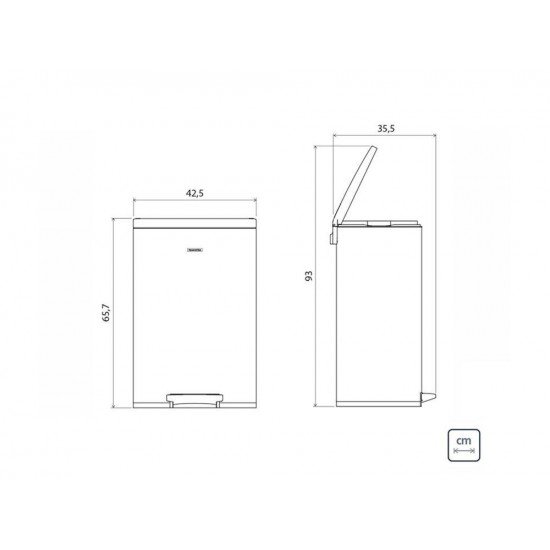 LIXEIRA INOX COM PEDAL TIPO D NEW 50L TRAMONTINA