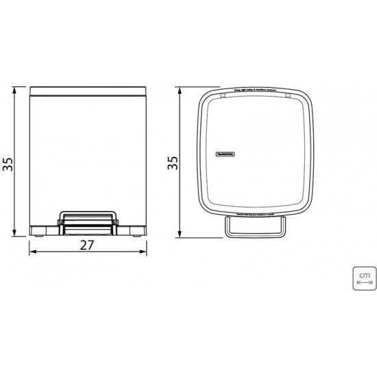LIXEIRA TRAMONTINA OCTOS EM AÇO INOX COM BALDE REMOVÍVEL E PEDAL 10 L