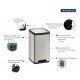 LIXEIRA TRAMONTINA OCTOS EM AÇO INOX COM BALDE REMOVÍVEL E PEDAL 15 L