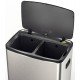 LIXEIRA TRAMONTINA OCTOS EM AÇO INOX COM 02 BALDES REMOVÍVEIS E PEDAL 15 L + 15 L