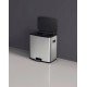 LIXEIRA TRAMONTINA OCTOS EM AÇO INOX COM 02 BALDES REMOVÍVEIS E PEDAL 15 L + 15 L