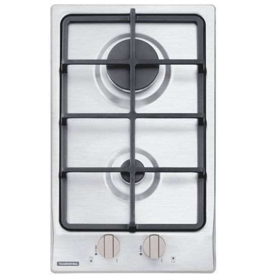 COOKTOP A GAS TRAMONTINA DOMINO 2GX HE SAFESTOP 30 EM ACO INOX