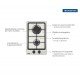 COOKTOP A GAS DOMINO FF 2GX 30 EM AÇO INOX 2 QUEIMADORES TRAMONTINA