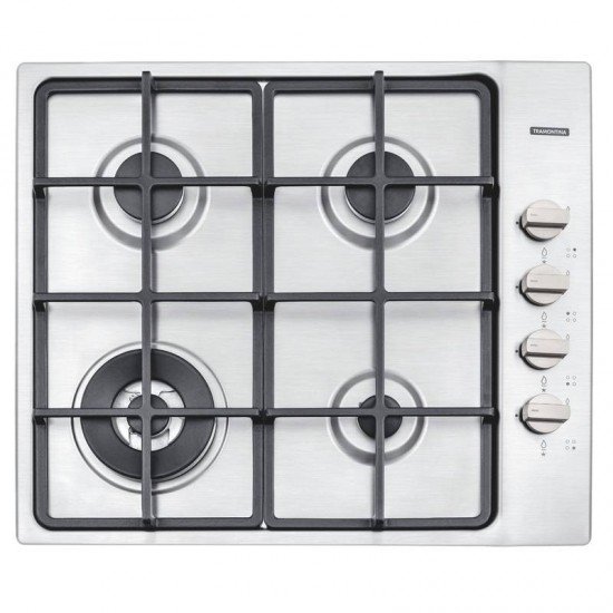 COOKTOP A GAS TRAMONTINA SQUARE 4 GX HE SAFESTOP 60 EM ACO INOX