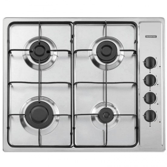 FOGAO COOKTOP TRAMONTINA INOX BRASIL A GAS 4 BOCAS 4GX 60