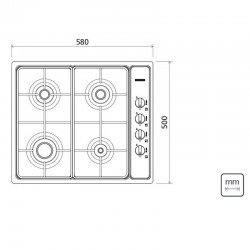 FOGAO COOKTOP TRAMONTINA INOX BRASIL A GAS 4 BOCAS 4GX 60