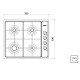 FOGAO COOKTOP TRAMONTINA INOX BRASIL A GAS 4 BOCAS 4GX 60