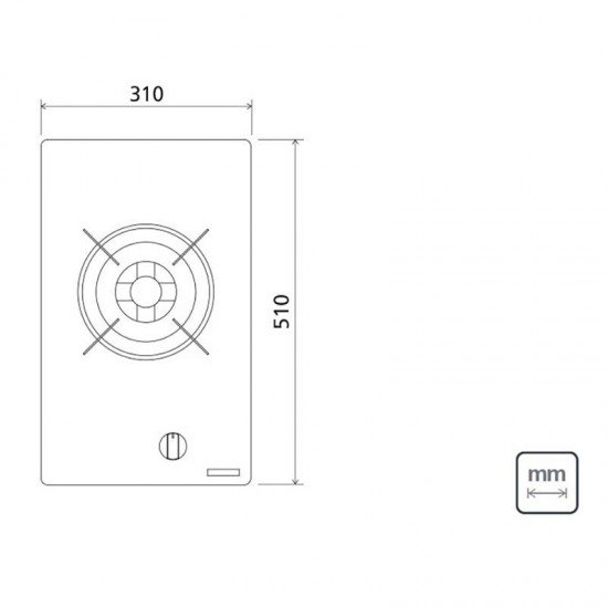 FOGAO COOKTOP TRAMONTINA DOMINO 1 BOCA TRIPLA CHAMA 1GG TRI 30