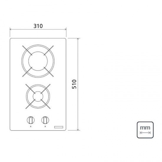 FOGAO COOKTOP TRAMONTINA DOMINO 2 BOCAS 2GG 30