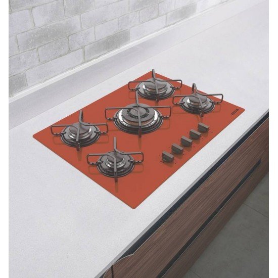 COOKTOP GAS GLASS VE PENTA 5GGTRI70 TRAMONTINA BIVOLT