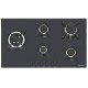 COOKTOP A GAS TRAMONTINA PENTA SIDE PLUS 5GG TRI 90 EM VIDRO TEMPERADO PRETO
