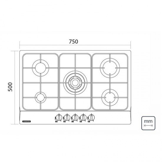 COOKTOP TRAMONTINA NEW PENTA 5GX TRIPLA CHAMA 75