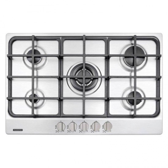 FOGAO COOKTOP TRAMONTINA NEW PENTA 5 BOCAS TRIPLA CHAMA 5GX TRI HE SAFESTOP 75