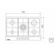 FOGAO COOKTOP TRAMONTINA NEW PENTA 5 BOCAS TRIPLA CHAMA 5GX TRI HE SAFESTOP 75