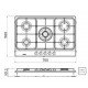 COOKTOP A GAS PENTA FF 5GX TRIPLA CHAMA 75 EM AÇO INOX 5 QUEIMADORES TRAMONTINA