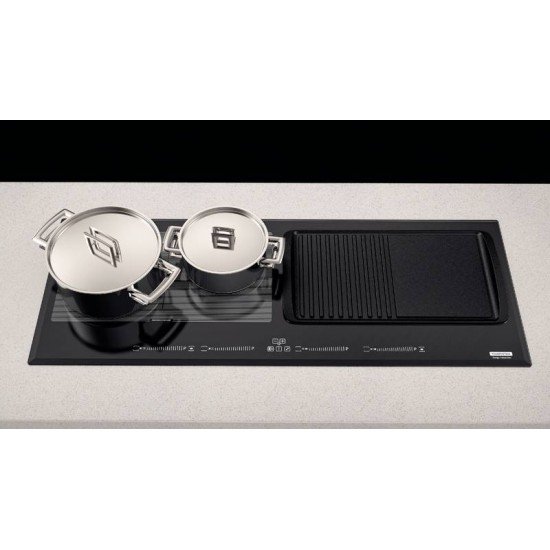 COOKTOP POR INDUÇÃO TRAMONTINA SLIM SLIDER BRIDGE 4EI 90 EM VIDRO PRETO