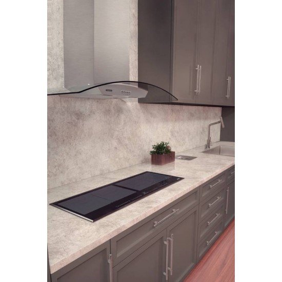 COOKTOP POR INDUÇÃO TRAMONTINA SLIM SLIDER BRIDGE 4EI 90 EM VIDRO PRETO