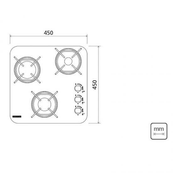 FOGAO COOKTOP TRAMONTINA BRASIL 3 BOCAS 3GG 45