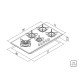 COOKTOP A GAS EM AÇO INOX E TREMPES EM FERRO FUNDIDO COM ACEND. AUT. E 5 QUEIMADORES TRAMONTINA