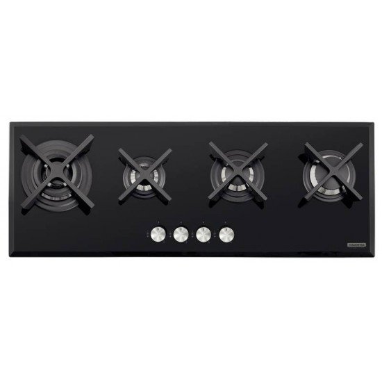 COOKTOP A GAS EM VIDRO TEMPERADO E TREMPES EM FERRO FUNDIDO ACEND. AUT. 4 QUEIMADORES TRAMONTINA